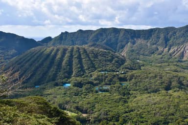 Volcano with a double caldera structure