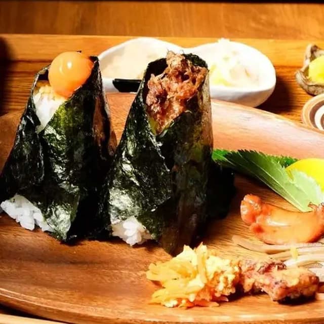 MIKASA: Japanese soul food, Onigiri, with ingredients from Niijima (Vegetarian options also available).