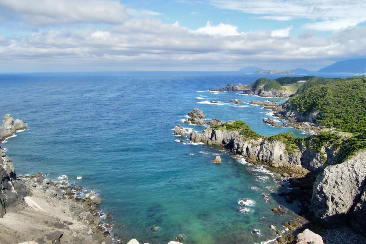 Boasting Emerald Green Waters, A Gem For Water Sports And Onsen, Shikinejima island, Tokyo islands, Izu islands, Tokyo, Japan, kanbiki observatory, lookout