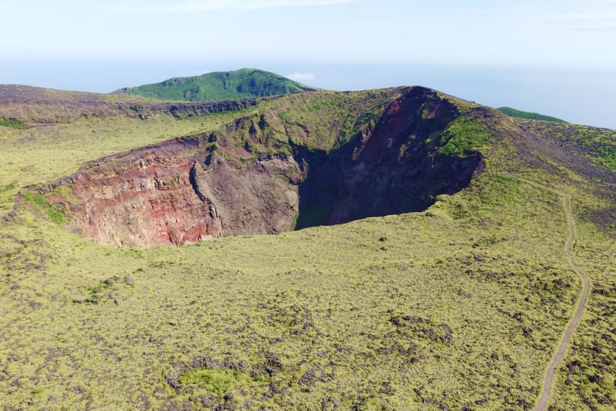Private Jet Island Hopping to Tokyo’s Wild Side: A 3-Night Journey to Hachijojima & Oshima, Tokyo Islands, Izu Islands, Tokyo, Japan, Mt. Mihara, Izu Oshima, crater