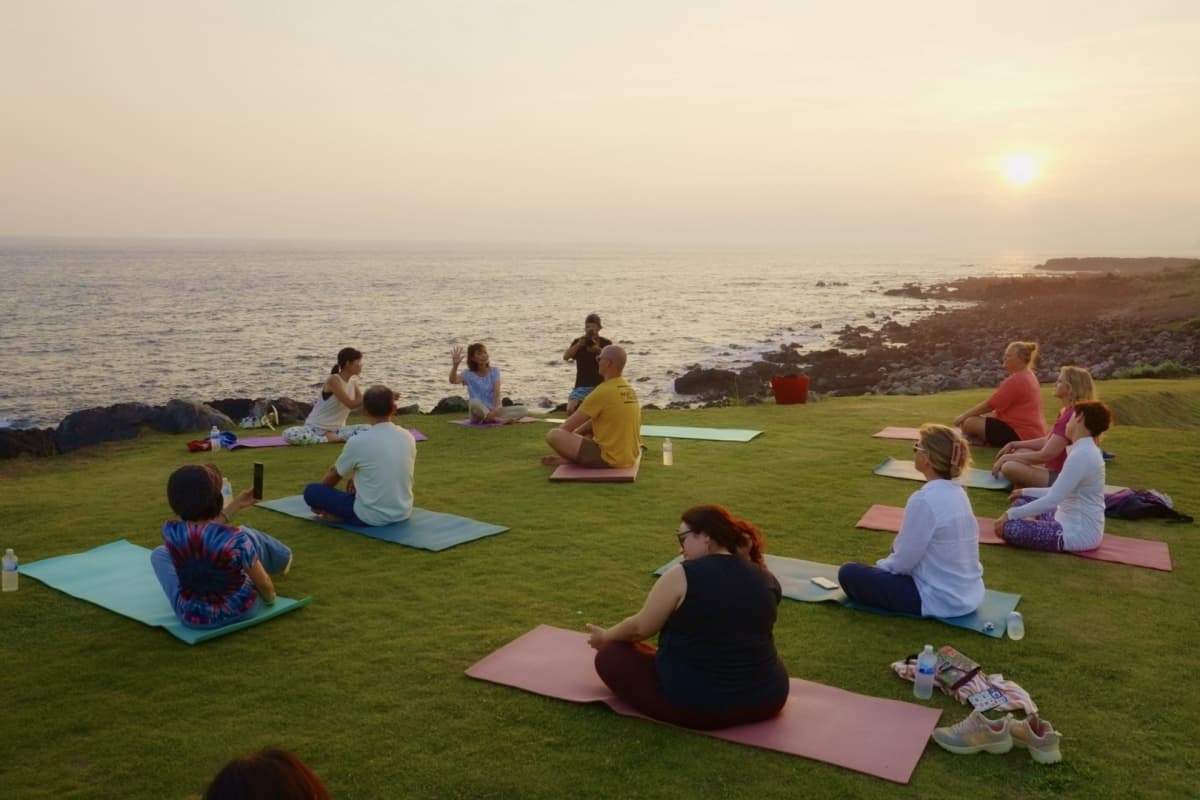 Hachijojima, Sunset Yoga Retreat, Yukou, Nanbara Coast of Permian Rocks, Private Jet Island Hopping to Tokyo’s Wild Side: A 3-Night Journey to Hachijojima & Oshima, Tokyo Islands, Izu Islands, Tokyo, Japan